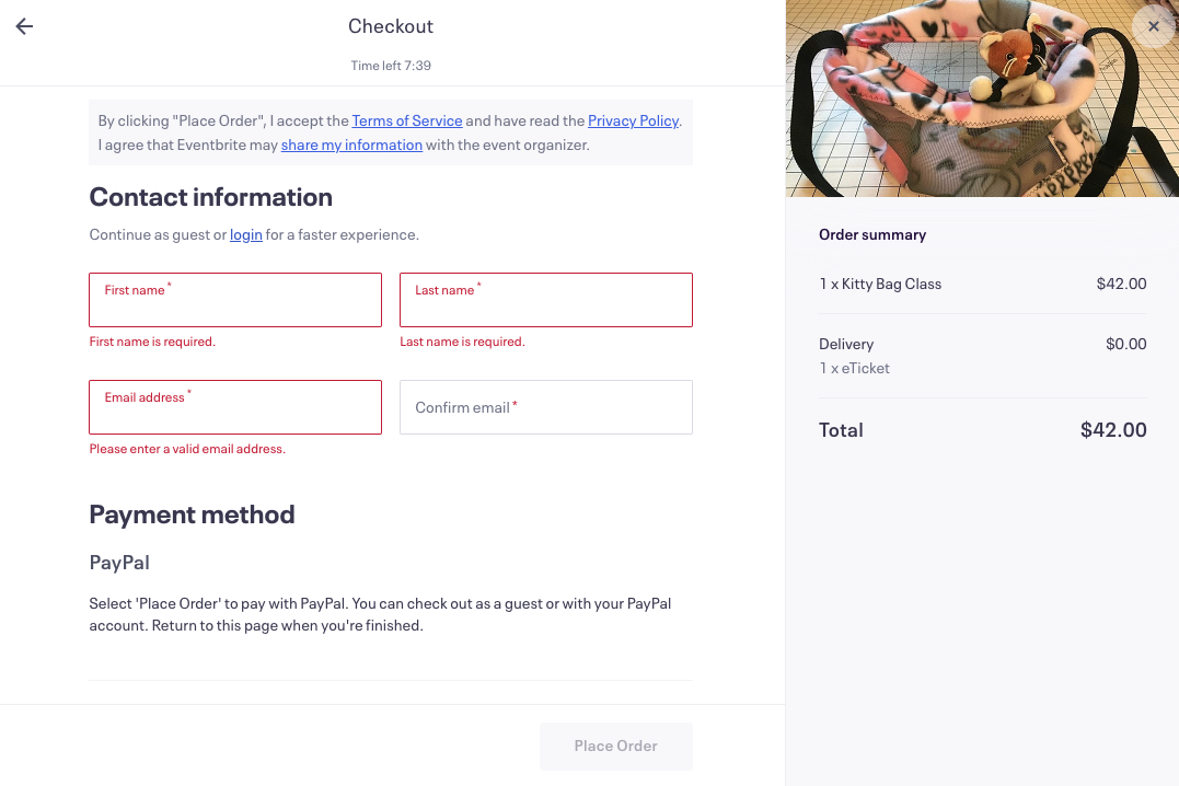 eventbrite form